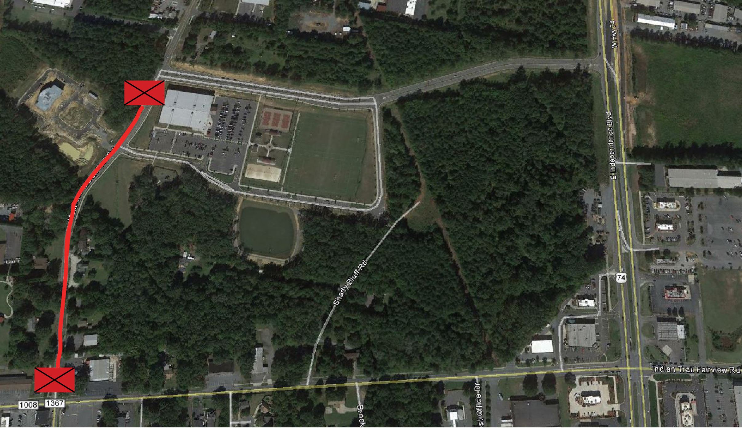 Matthews-Indian Trail Road Closure Map