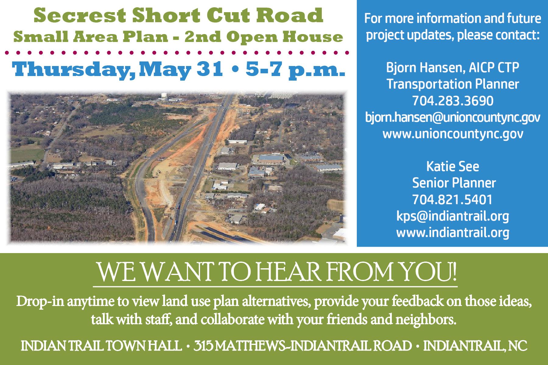 Secrest Shortcut small area plan postcard