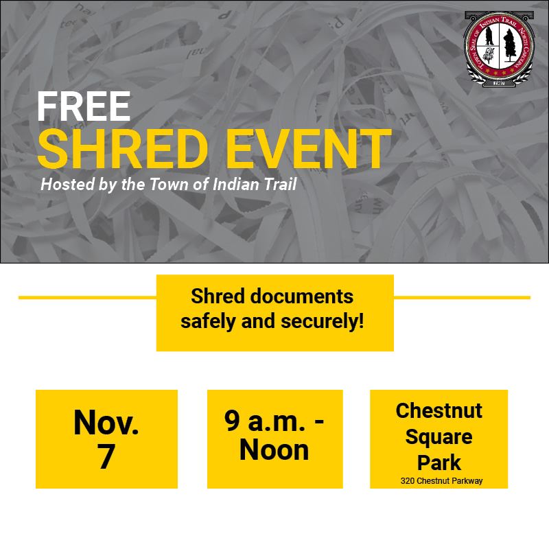 Free Shred Event on Nov. 7 at 9 a.m.