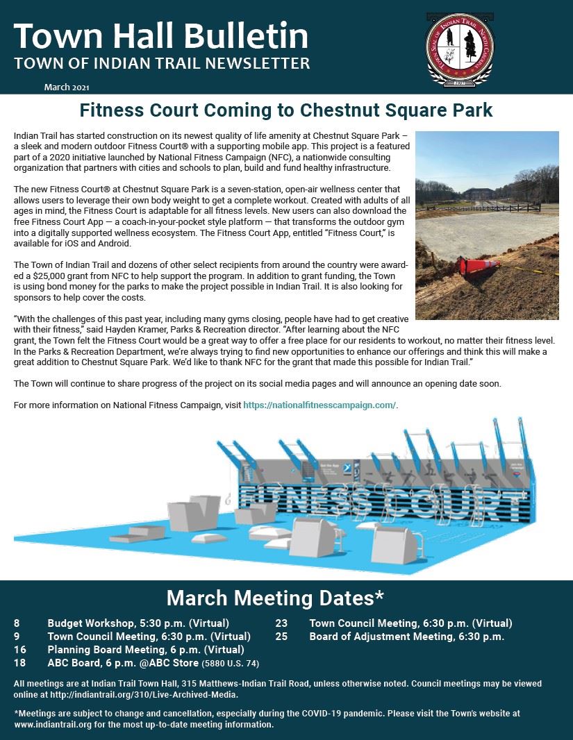 March Town Hall Bulletin Cover