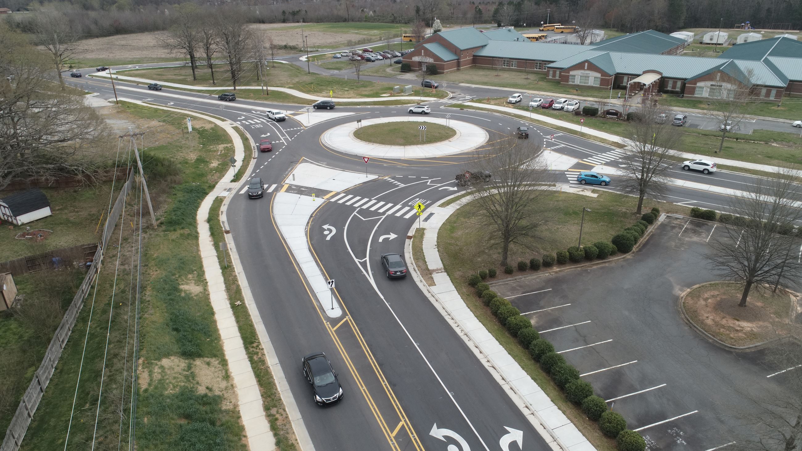 Ariel view of the Sardis Church Road-Unionville Indian Trail Road Roundabout