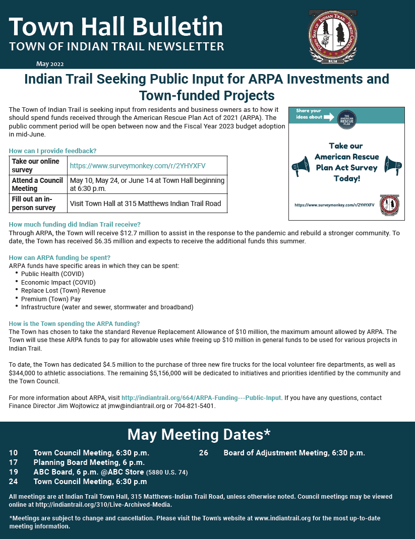 May Town Bulletin Cover