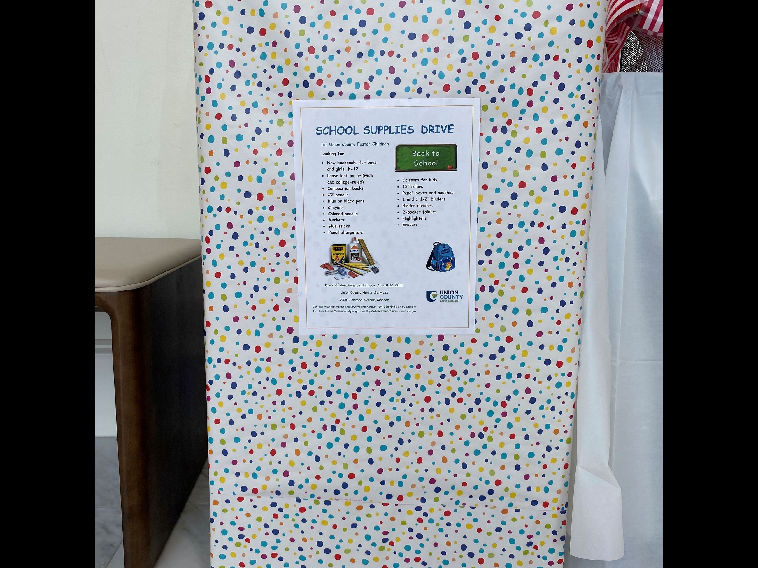 School Supply Donation Box