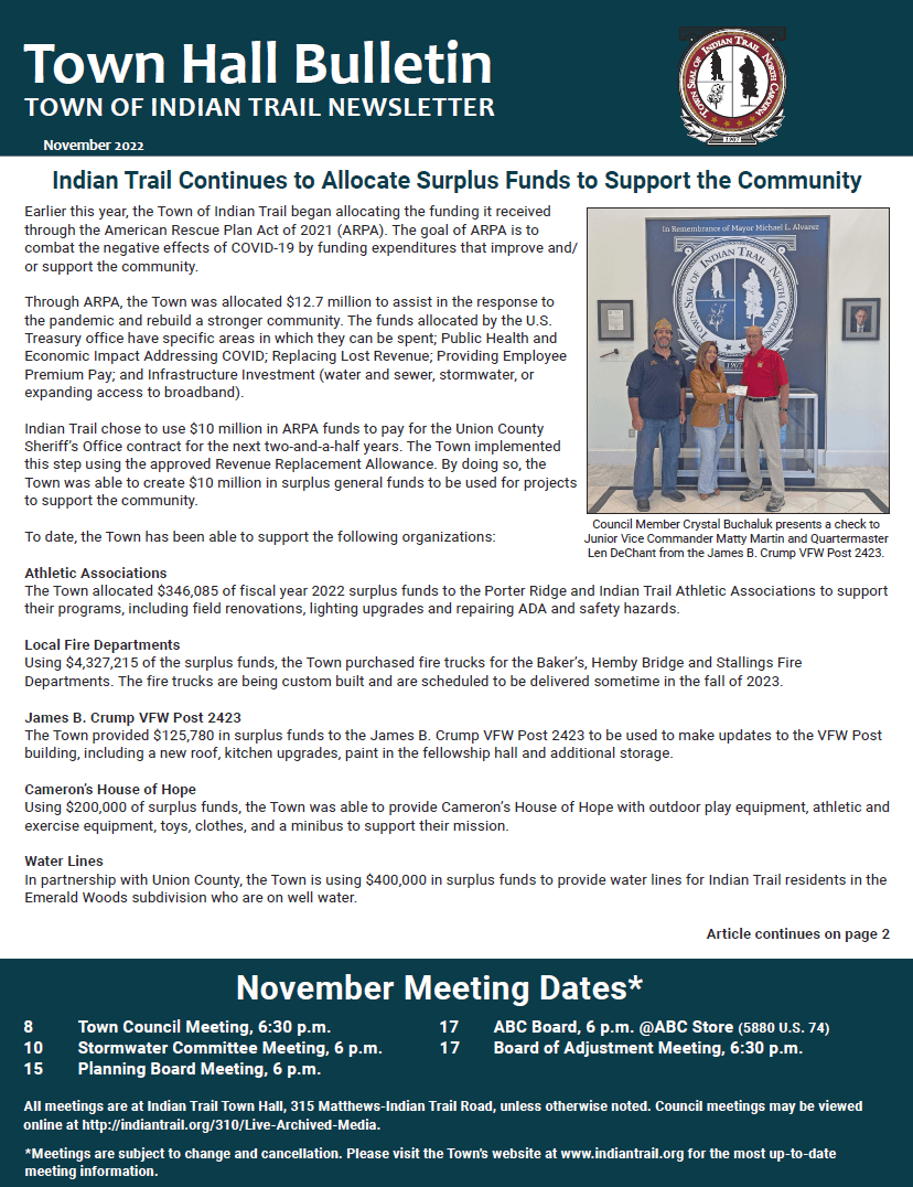 November Newsletter Cover