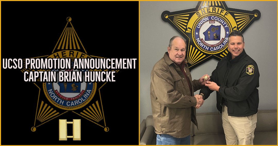 Sheriff Eddie Cathey promotes Lt. Brian Huncke to Captain