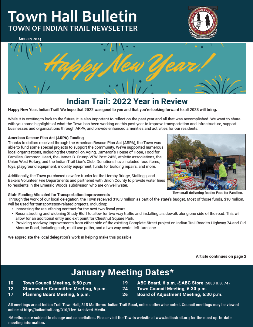 January 2023 Town Hall Bulletin Cover
