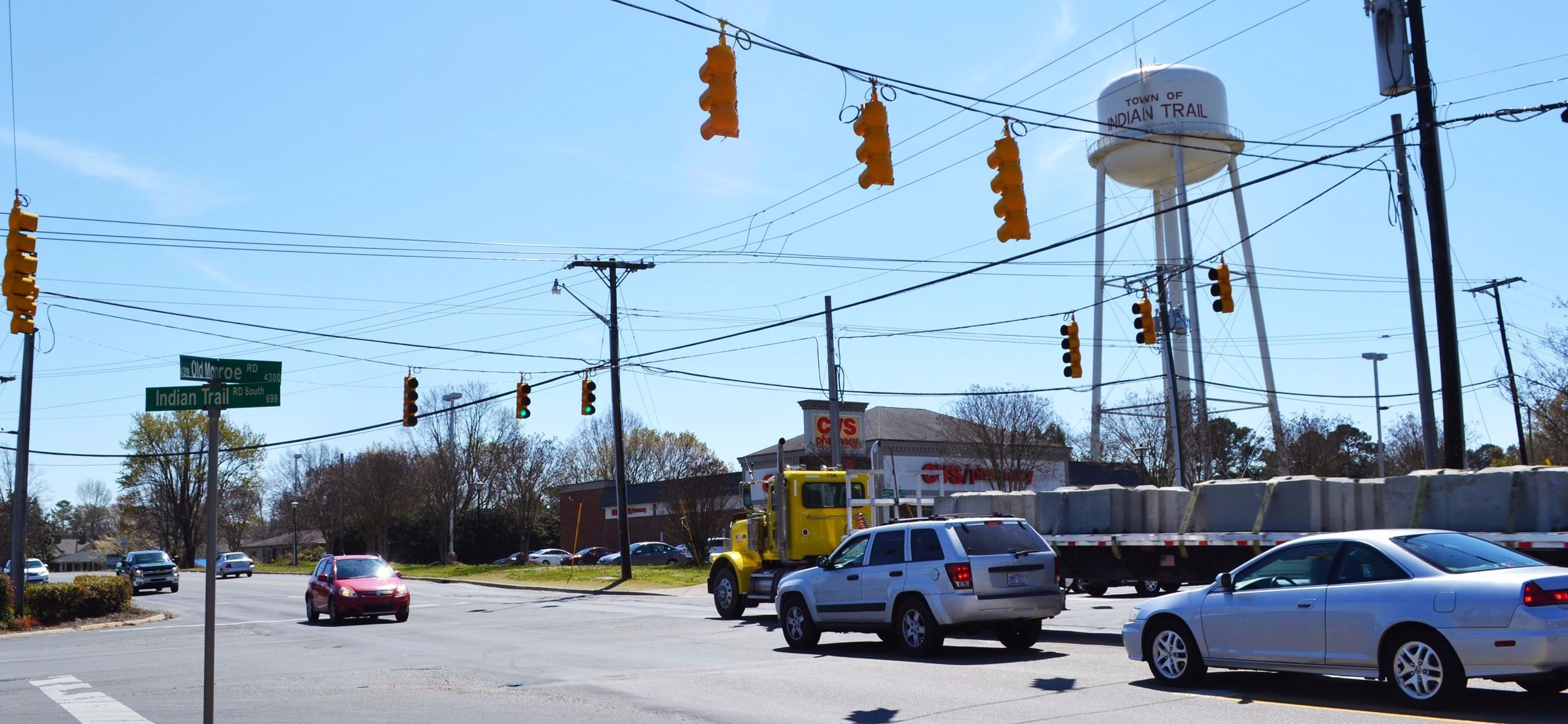 Intersection of Old Monroe Road and Indian Trail Road
