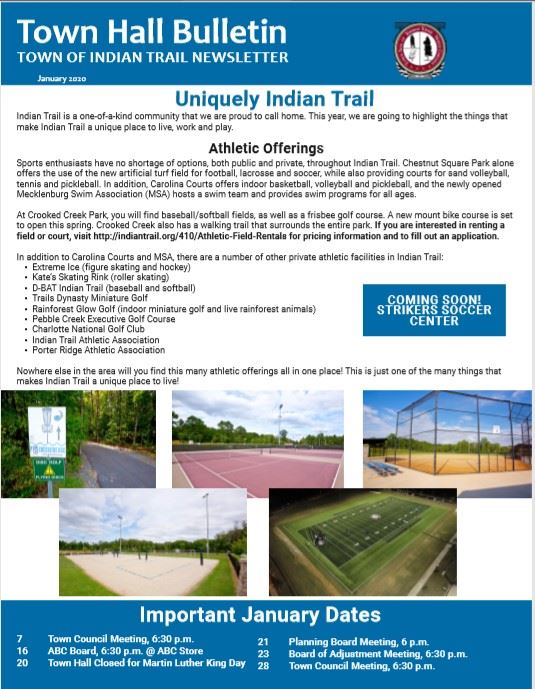 January Town Hall Bulletin Cover