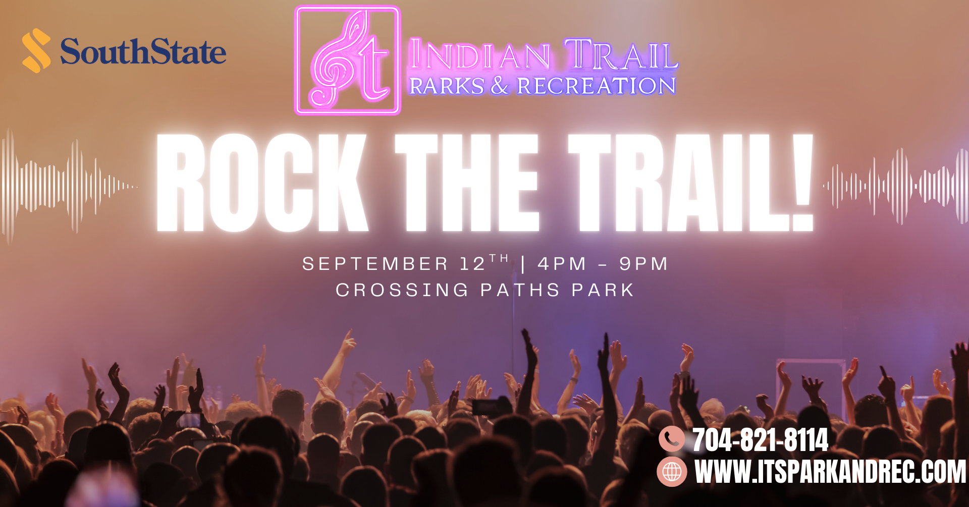 Event information on Rock the Trail September 12th